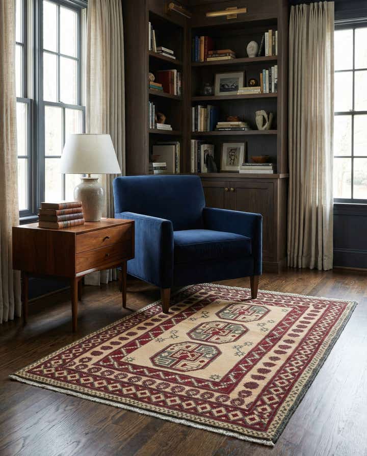 3' 2 x 5' Hand Knotted Afghan Akhche Wool Rug