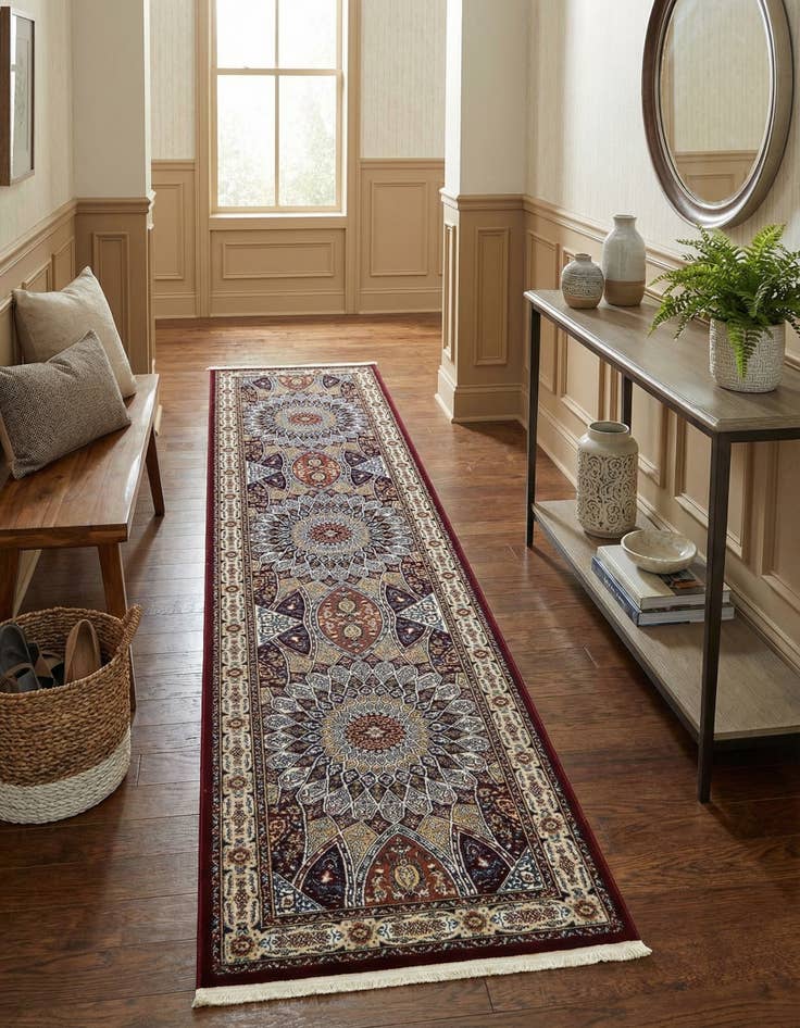 Detail image of  3' x 13' Nain Design Runner Rug