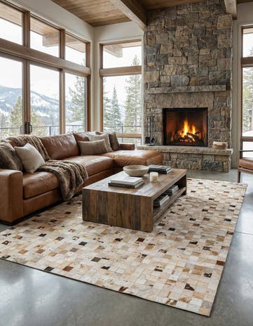 8' 1 x 9' 9 Cowhide Stocks Rug