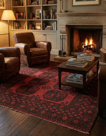 5' x 6' 5 Hand Knotted Afghan Akhche Wool Rug