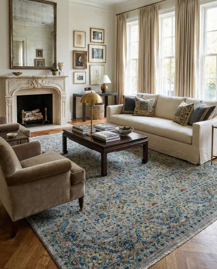 7' 10 x 9' 11 Hand Knotted Ziegler Rug
