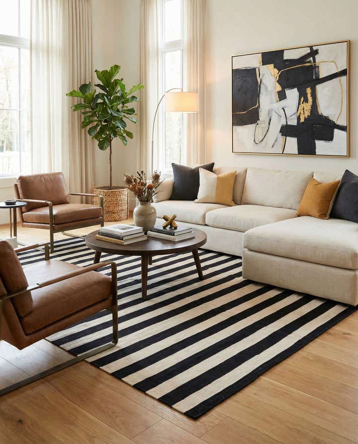 5' 7 x 7' 7 Hand Woven Kilim Modern Wool Rug