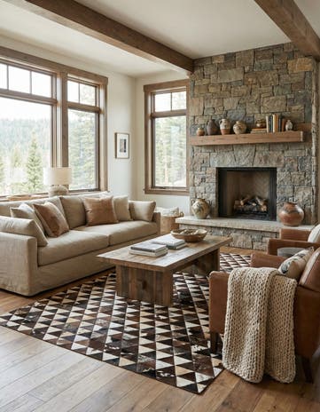 4' 11 x 8' Cowhide Stocks Rug