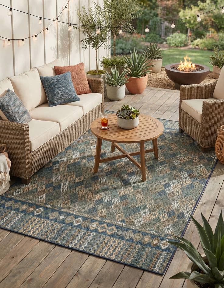 Detail image of  7' 10 x 10'  Washable Baja Indoor / Outdoor Rug