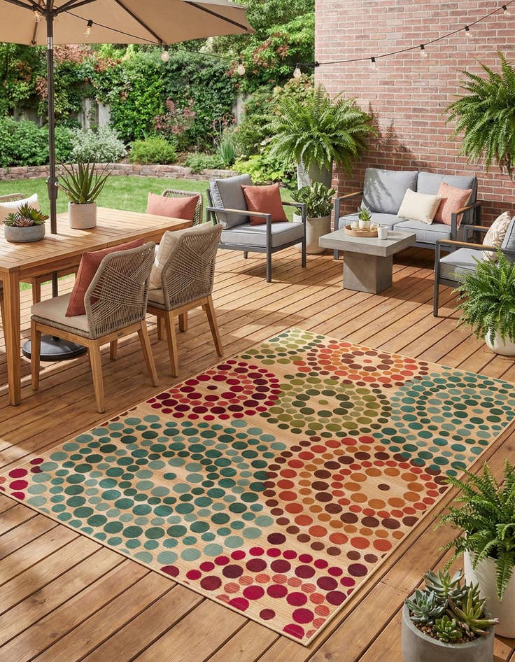 Detail image of 6' x 9'  Washable Modern Indoor / Outdoor Rug