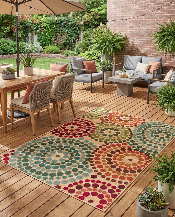 Detail image of 6' x 9' Easy-Clean Modern Indoor / Outdoor Rug