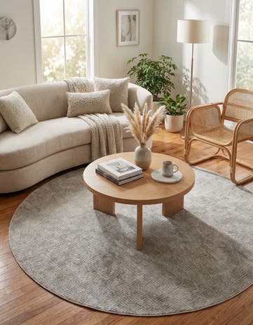 Jill Zarin Gray Uptown Park Avenue Round Rug