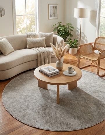 Jill Zarin Gray Uptown Park Avenue Round Rug