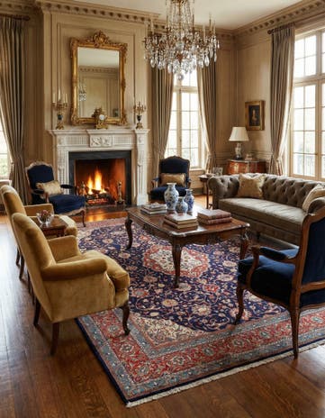 8' 7 x 11' 11 Hand Knotted Sarough Persian Wool Rug