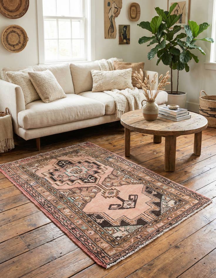 Detail image of  2' 8 x 4' 3  Hand Knotted Ultra Vintage Persian Wool Rug