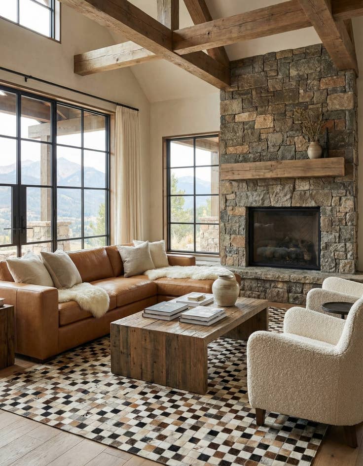 Detail image of 5' 1 x 8' 1 Cowhide - Patchwork Rug