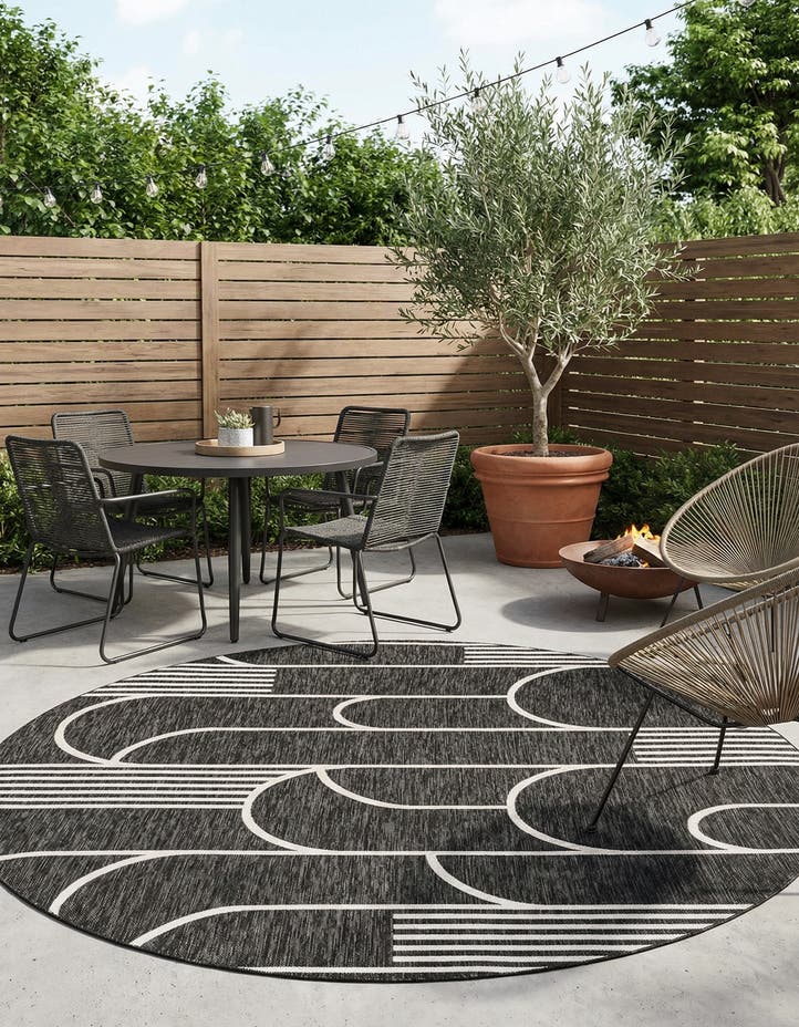 7' 10 x 7' 10 Easy-Clean Modern Indoor / Outdoor...