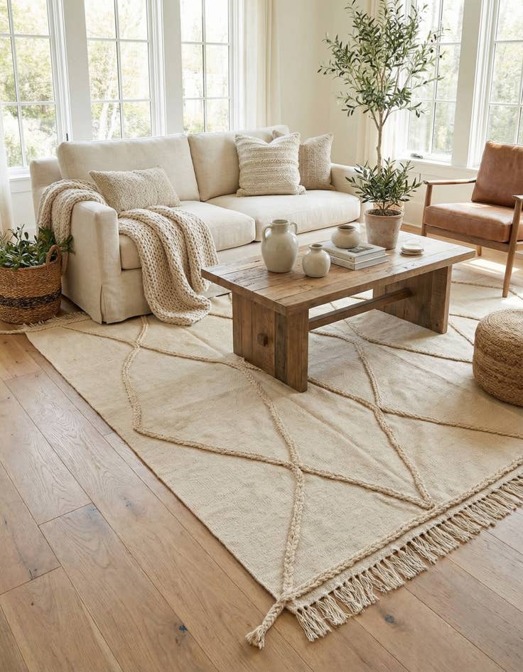 Detail image of 3' 4 x 5' 1  Hand Knotted Moroccan Wool Rug