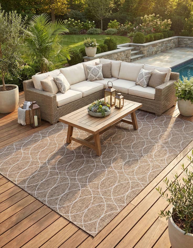 Detail image of 10' x 14'  Washable Trellis Indoor / Outdoor Rug