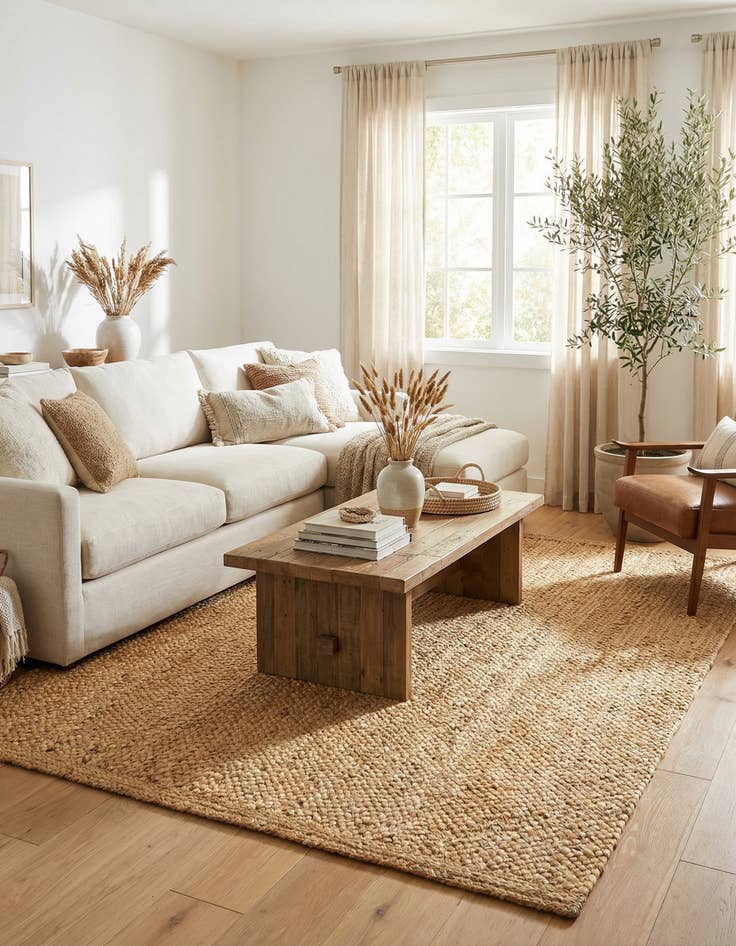 Detail image of  5' 1 x 8'  Hand Heirloom Braided Jute Rug