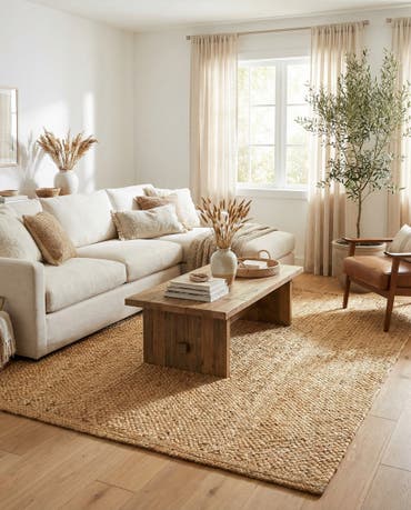  5' 1 x 8'  Hand Heirloom Braided Jute Rug