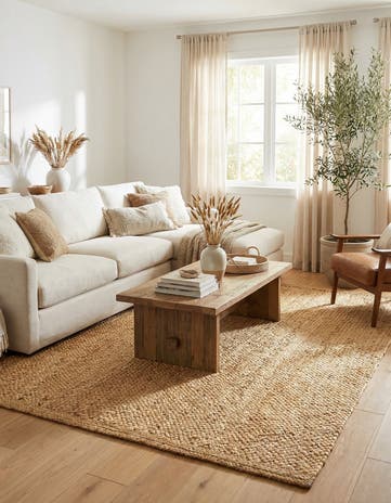 5' 1 x 8' Handmade Heirloom Braided Jute Rug
