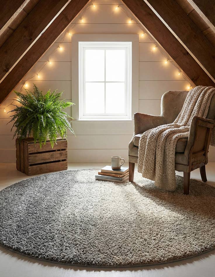 Detail image of 5' x 5' Lagom Shag Round Rug