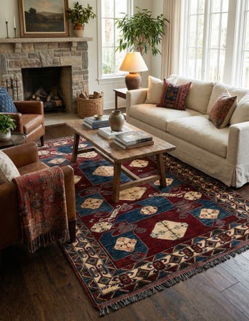5' x 7' 5 Hand Knotted Kazak Wool Rug