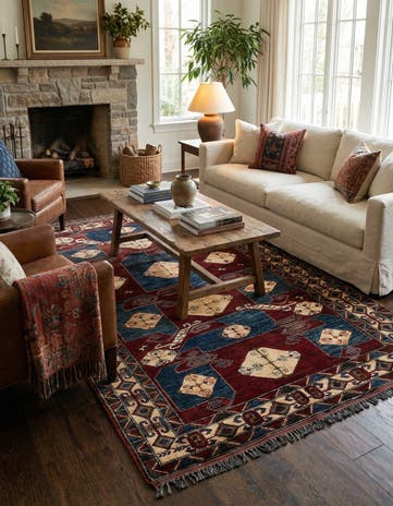 5' x 7' 5 Hand Knotted Kazak Wool Rug