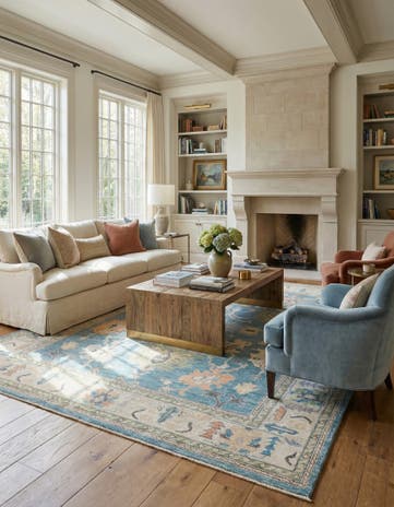 9' 4 x 11' 9 Hand Knotted Oushak Wool Rug