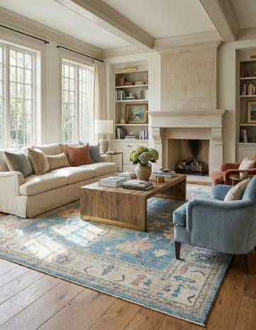 9' 4 x 11' 9 Hand Knotted Oushak Wool Rug