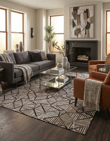 5' 2 x 7' 8 Cowhide Rug