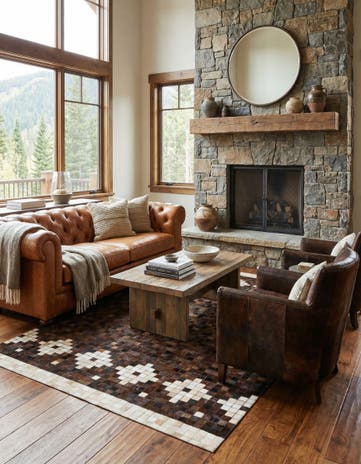 5' 2 x 8' Cowhide Stocks Rug