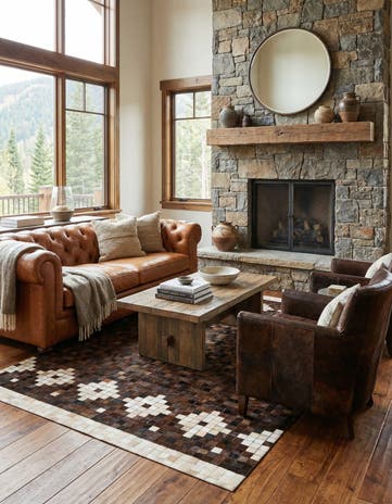 5' 2 x 8' Cowhide Stocks Rug