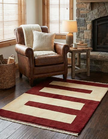 3' 7 x 4' 10 Hand Knotted Kashkuli Gabbeh Persian Wool Rug