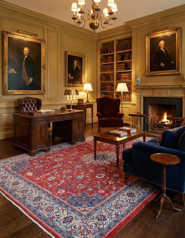 Detail image of  10' x 13' 4  Hand Knotted Sarough Persian Wool Rug