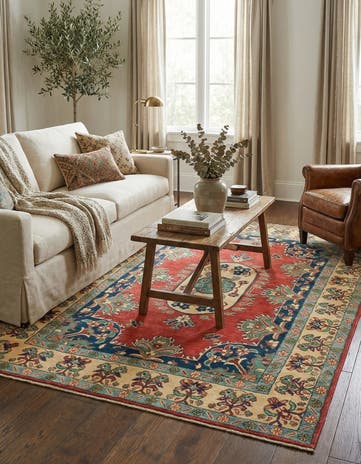 4' 10 x 7' 2 Hand Knotted Kazak Rug