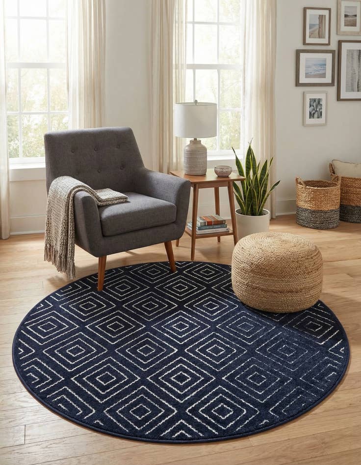Detail image of  5' x 5'  Washable Sabrina Soto Indoor / Outdoor Round Rug