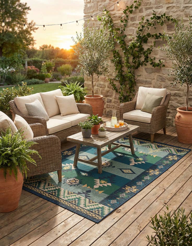 Detail image of 6' x 9'  Washable Baja Indoor / Outdoor Rug