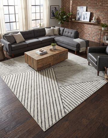 Ivory Oslo Square Rug