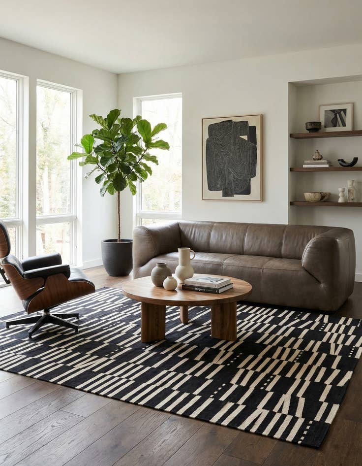 Detail image of  8' 6 x 9' 10  Hand Woven Kilim Modern Wool Rug