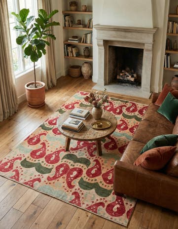 6' x 7' 10 Hand Knotted Ikat Rug