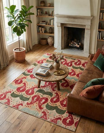 6' x 7' 10 Hand Knotted Ikat Rug
