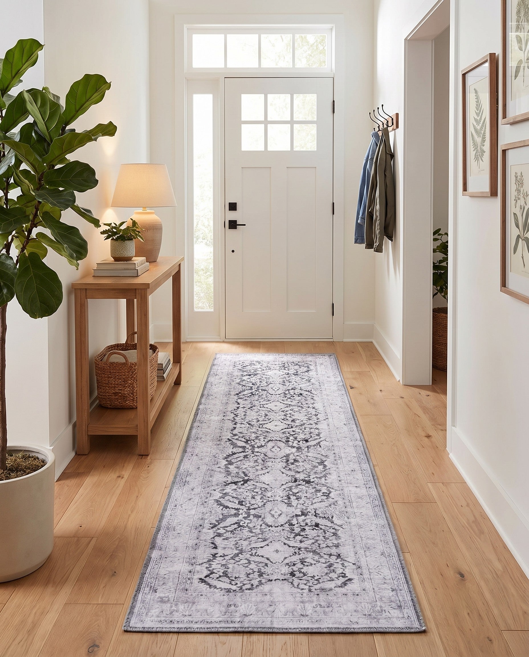 2' x 6' Washable Timeless Runner Rug