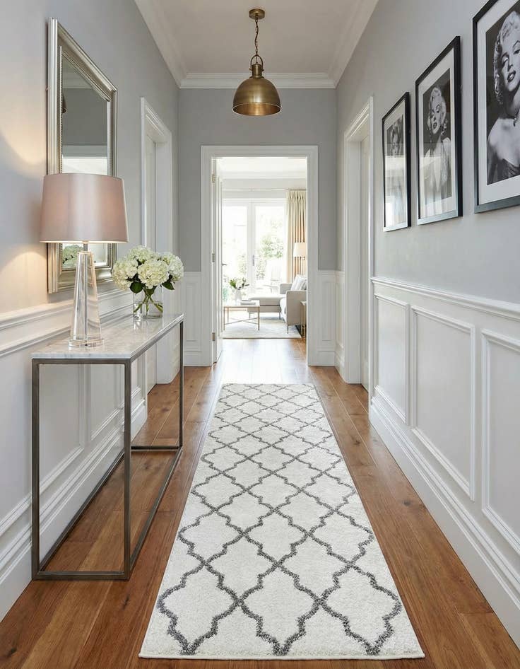 Detail image of  2' 7 x 12'  Marilyn Monroe™ Glam Trellis Runner Rug