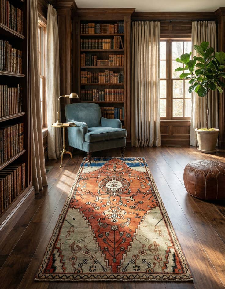 Detail image of 3' 1 x 10' 11 Hamedan Wool Runner Rug