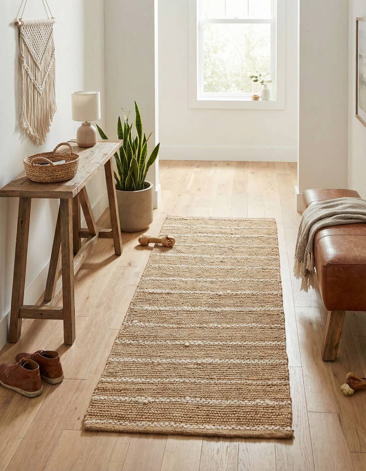 Detail image of  2' x 5' 1  Hand Braided Laurel Handwoven Jute Runner Rug