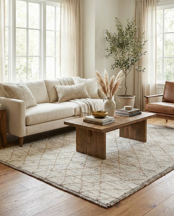 Detail image of 5' 4 x 7' 1 Hand Knotted Moroccan Wool Rug