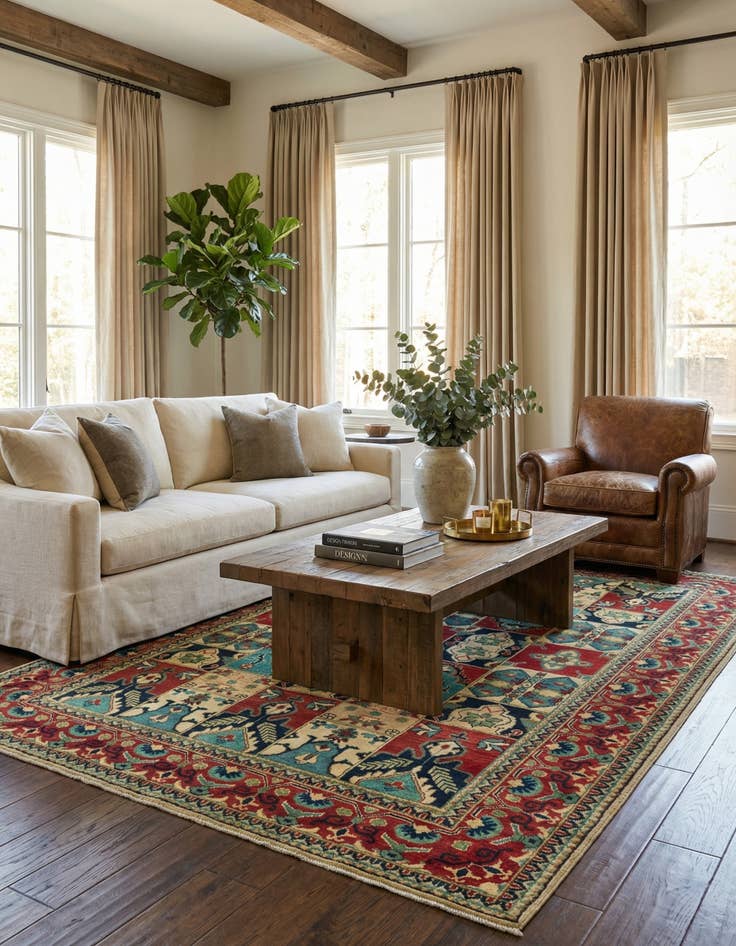 Detail image of 6' 8 x 9' 7  Hand Knotted Kazak Rug