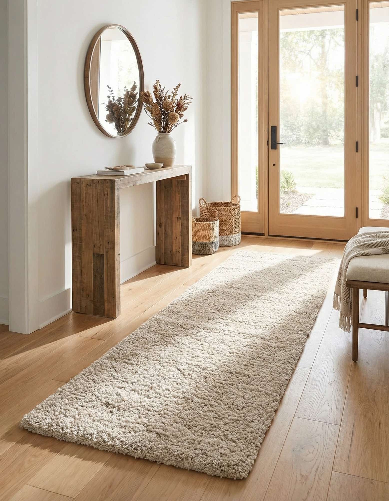 2' 7 x 12' Soft Solid Shag Runner Rug