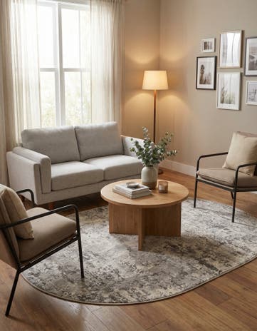 Stone Gray Aurora Oval Rug