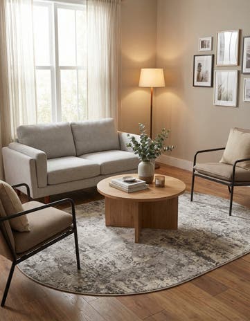 Stone Gray Aurora Oval Rug