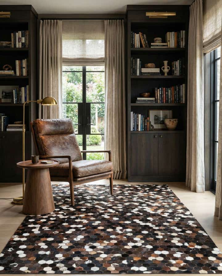 5' x 8' Cowhide Leather Rug