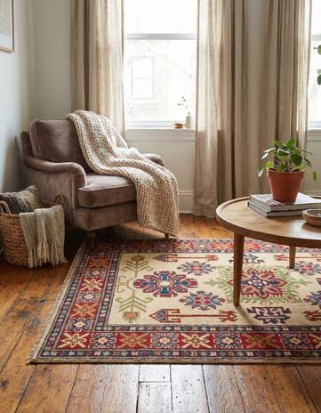3' 3 x 4' 10 Hand Knotted Kazak Rug