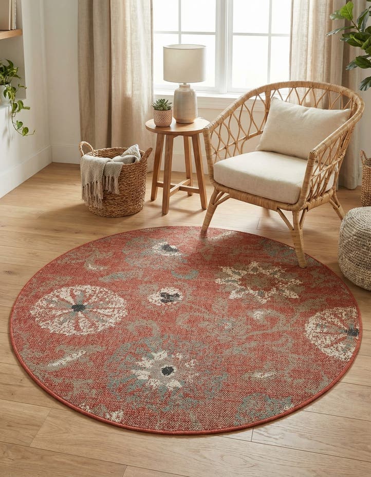 4' x 4' Easy-Clean Botanical Indoor / Outd...